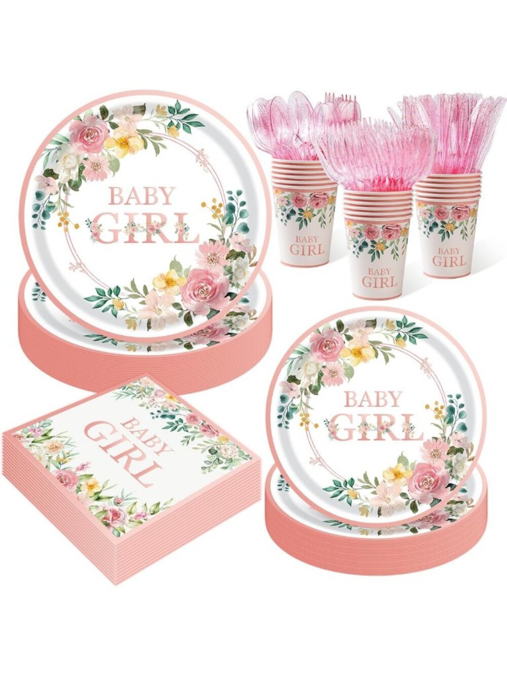 350 Baby Shower Decorations for Girls - Perfect for 50 Guests, Party Supplies
